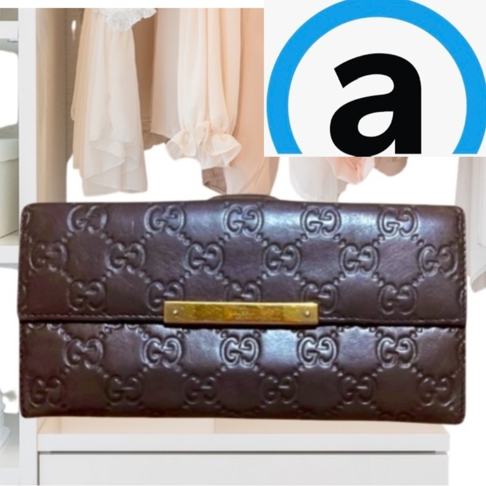 Gucci Guccissima Interlocking Leather Long Wallet, Brown - Picture 2 of 16